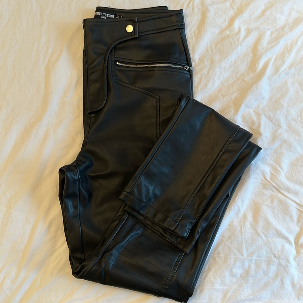 Black Faux Leather Pants